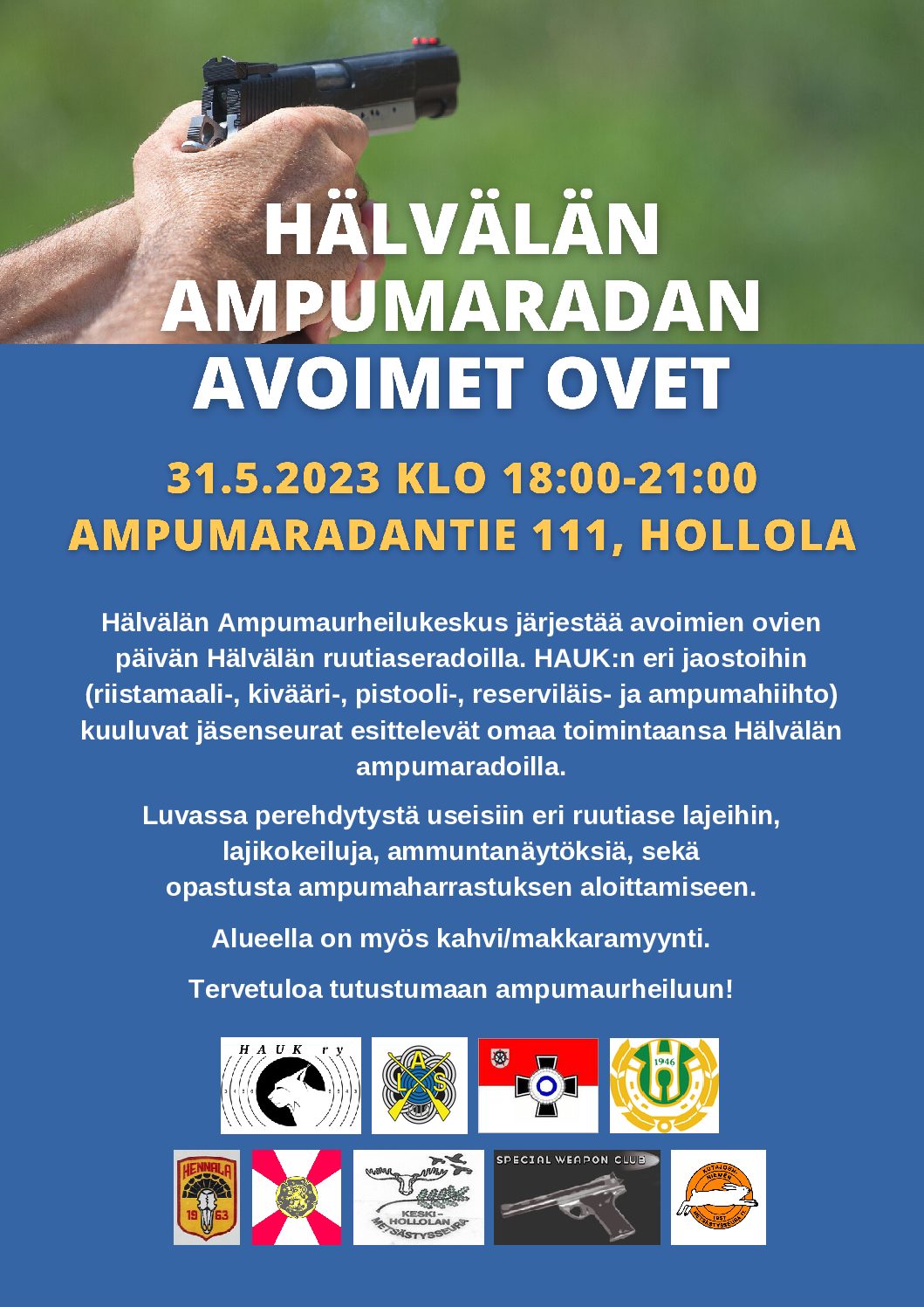 Ampumaradan avoimet ovet A4